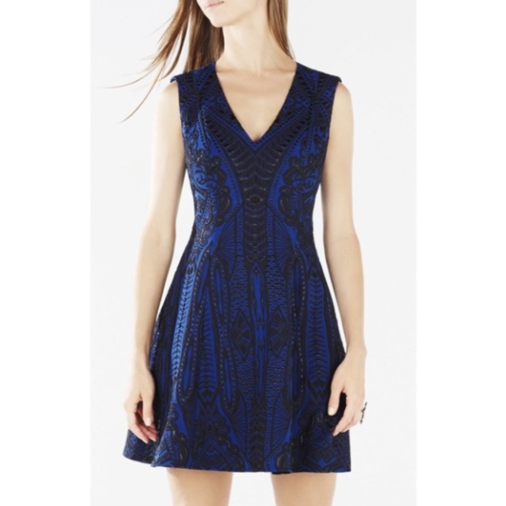 BCBGMaxAzria Hannelli Black and Blue Dress 8